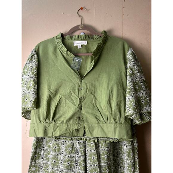 NWT 2 Piece Pants Set Wide Leg  Embroidered Accents cy Luna Moon Sz XL - Picture 6 of 16